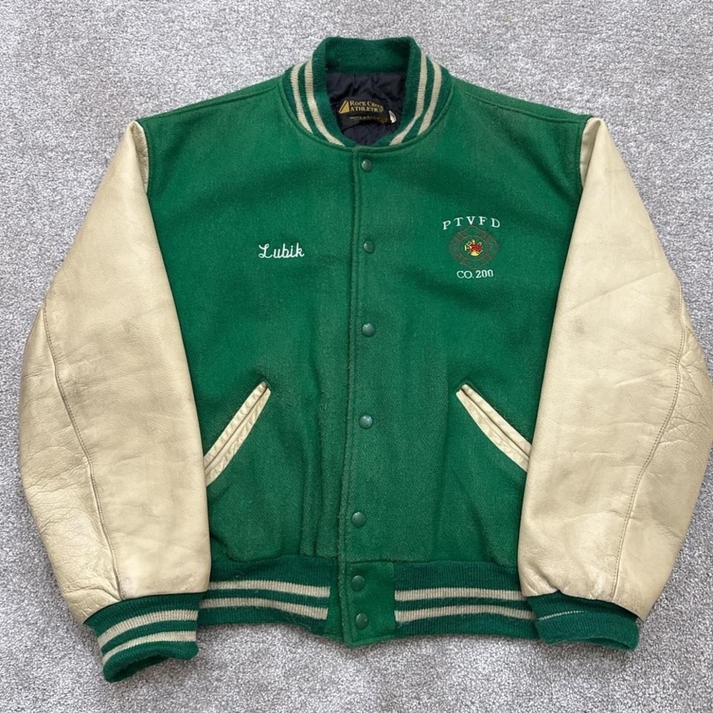 Vintage 90s Rock Creek Athletics Varsity Jacket Men's Large Fire Dept PA